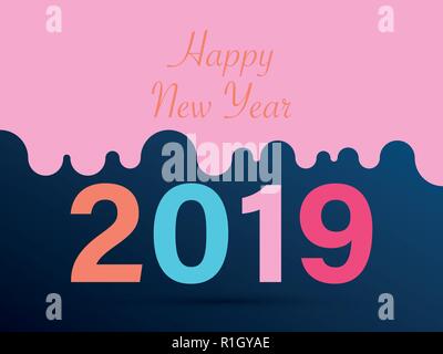 New 2019 year, vector illustration. Perfect for presentations Stock Vector