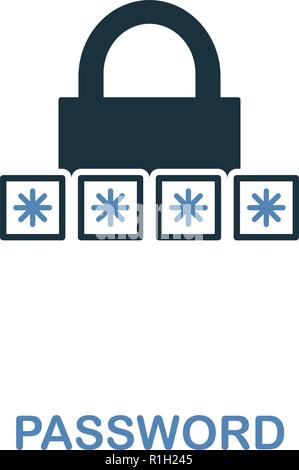Password icon in two colors. Premium design from internet security icons collection. Pixel perfect simple pictogram password icon for web design and p Stock Vector
