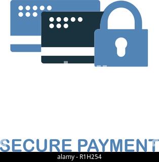 Secure Payment icon in two colors. Premium design from internet security icons collection. Pixel perfect simple pictogram secure payment icon for web  Stock Vector