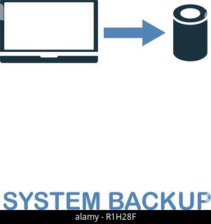 System Backup icon in two colors. Premium design from internet security icons collection. Pixel perfect simple pictogram system backup icon for web design and printing Stock Vector