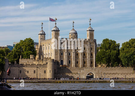 Tower of London from across the River Thames, London, England Stock Photo