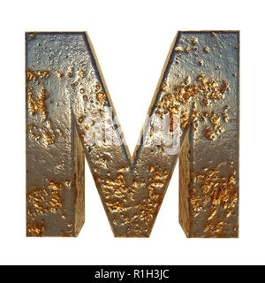 Rusted metal letter font. 3D rendering Stock Photo