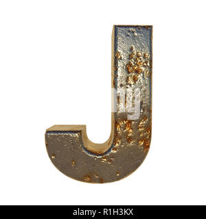 Rusted metal letter font. 3D rendering Stock Photo