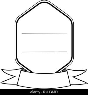 Label, design element, frame. hexagon with rounded edges. tape. elegant logo. fashion logo design. abstract line shape illustration Stock Vector