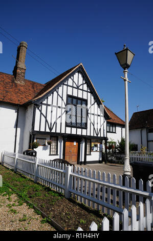Village Hall, Hunsdon, Hertfordshire, standing in the centre of the village, was originally used as a school and as a canteen during World War II. Stock Photo