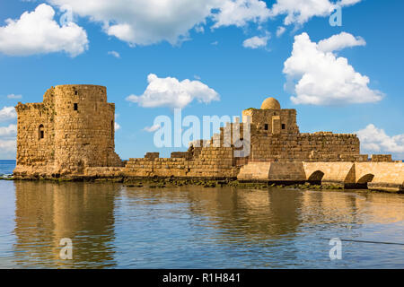 Crusaders Sea Castle Sidon Saida in South Lebanon Middle east Stock Photo