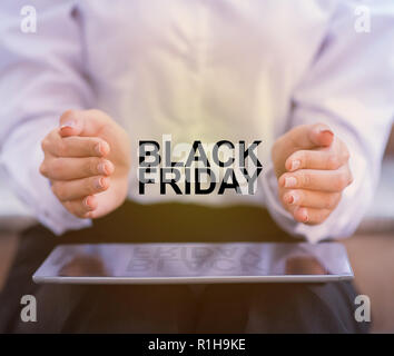 Black Friday and Boxing Day. Online Shopping gift and present on holiday. technology Ecommerce on internet Stock Photo