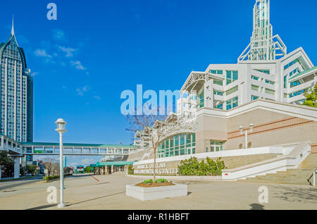 The RSA Battle House Tower, and the Arthur R. Outlaw Mobile Convention Center, are pictured, November 27, 2015, in Mobile, Alabama. Stock Photo