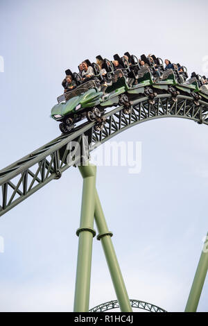 People enjoying a ride on a rollercoaster at the Liseberg