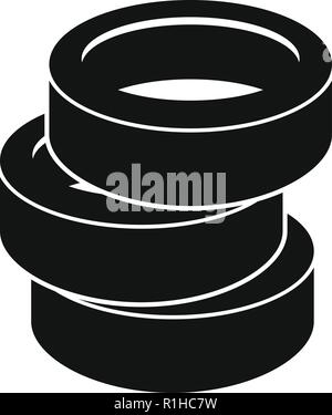 Car wheel stack, disk and tire. Cartoon vector illustration of rubber ...