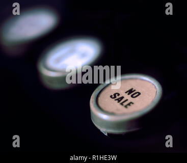 No Sale key on an old cash register. Stock Photo