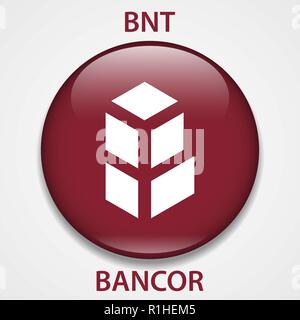 Bancor BNT token symbol cryptocurrency logo, coin icon isolated on ...