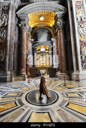 The beautiful interior of the Saint Peter's Basilica in the Vatican city. Stock Photo