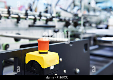 Conveyor start and stop button on plant Stock Photo