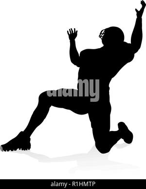 American Football Player Silhouette Stock Vector