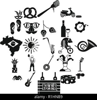 Street festival icons set, simple style Stock Vector Image & Art - Alamy
