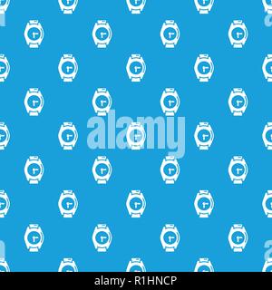 Hand watch pattern vector seamless blue Stock Vector
