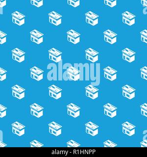 Post office pattern vector seamless blue Stock Vector