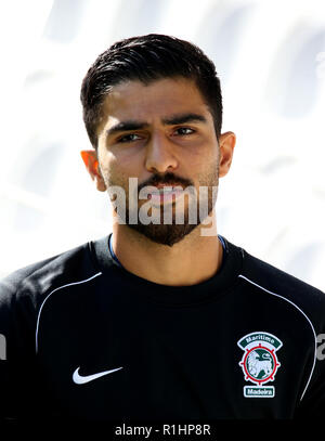 CS Maritimo Goalkeeper Amir Abedzadeh in action during the Liga Nos match  between CD Nacional and CS Maritimo at Estádio da Madeira on March 12, 2021  in Funchal, Madeira, Portugal. (Photo by