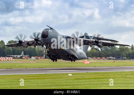 Airbus A400M Atlas is a European, four-engine turboprop military transport aircraft. It was designed by Airbus Military (now Airbus Defence and Space) Stock Photo