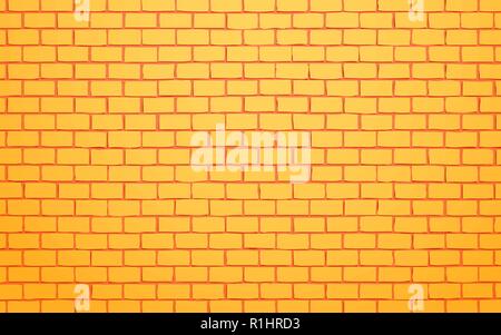 yellow brick wall vector illustration background Stock Vector