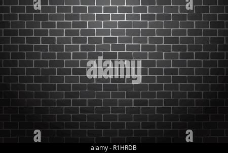 black brick wall vector illustration background Stock Vector