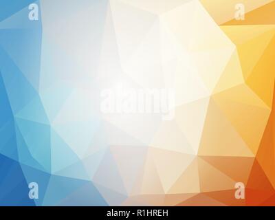 orange blue summer geometric mosaic background Stock Vector
