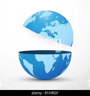 divided planet earth globe Stock Vector