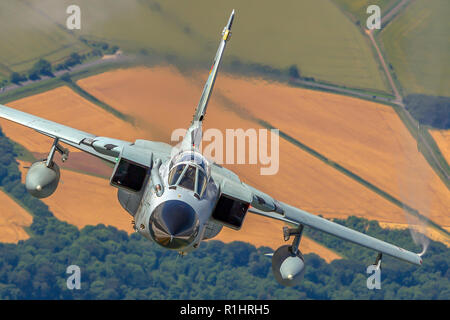 German Air Force, Panavia Tornado in flight Photographed at Royal International Air Tattoo (RIAT) Stock Photo