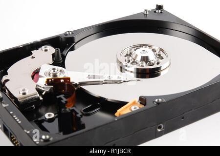 Hard disk drive (HDD) isolated on white. Stock Photo
