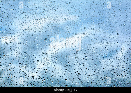 Rain water drops on glass Stock Photo