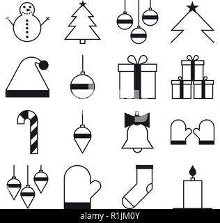 Christmas icon set in glyph style Stock Vector