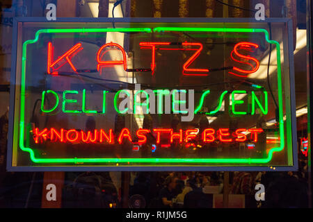 Katz's Deli, A Delicatessen diner on the Lower East Side, Manhattan, New York City, N.Y, United States of America. U.S.A Stock Photo