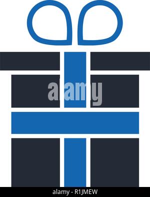 Gift glyph icon isolated on white background Stock Vector