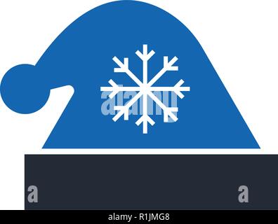 Christmas hat glyph icon isolated on white background Stock Vector