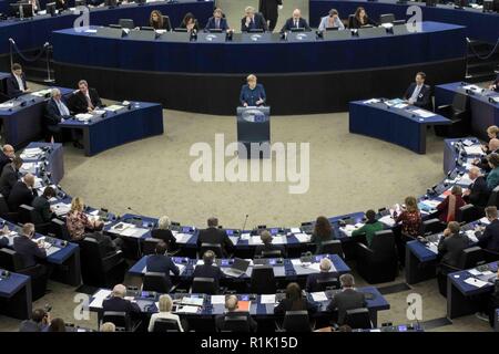 Strasbourg, France. 13th November, 2018. Members of the European Parliament seen during the debate about the future of Europe in Strasbourg, eastern France. Credit: Elyxandro Cegarra/SOPA Images/ZUMA Wire/Alamy Live News Stock Photo