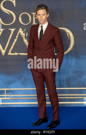 Leicester square,London, UK, 13th November 2018.  Eddie Redmayne  attends the UK premiere of the film 'Fantastic Beasts: The Crimes of Grindelwald' in Leicester square  on November 13, 2018 England.© Jason Richardson / Alamy Live News Stock Photo