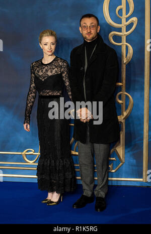 LONDON, ENGLAND - NOVEMBER 13: Fiona Glascott and Tom Brooke attends the UK Premiere of 'Fantastic Beasts: The Crimes Of Grindelwald' at Cineworld Leicester Square on November 13, 2018 in London, England. Credit: Gary Mitchell, GMP Media/Alamy Live News Stock Photo