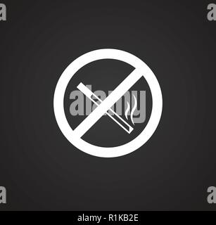 No smoking sign on black background icon Stock Vector