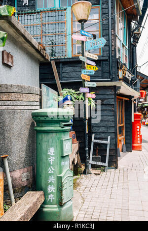 New Taipei City, Taiwan - April 30, 2018 : Jingtong old town of Pingxi line Stock Photo