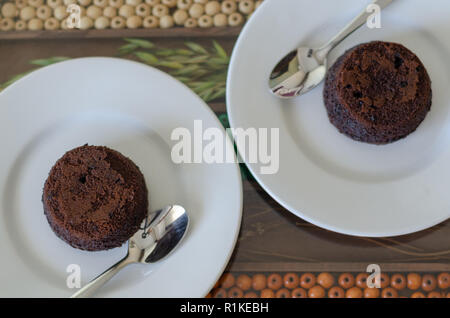 Hot Chocolate Cake Souffle on  Decorative Surface. Stock Photo
