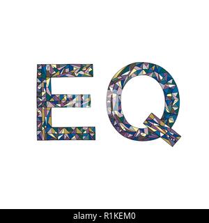 EQ hand drawn sign vector illustration. Emotional quotient symbol Stock Vector