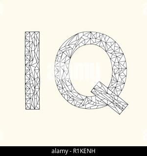 IQ hand drawn coloring book. Intelligence quotient design vector background Stock Vector