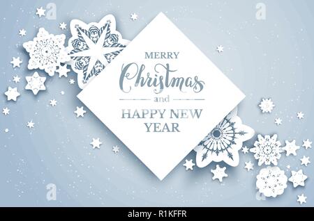Christmas paper cut template Stock Vector