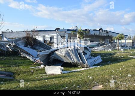 The U.S. Army Corps of Engineers is executing FEMA Mission Assignments following Hurricane Michael including one for Debris Technical Assistance and Route Clearance in Florida. These photos depict the damage caused Panama City and Lynn Haven, FL. Stock Photo