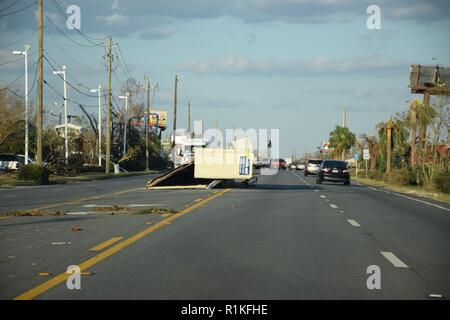 The U.S. Army Corps of Engineers is executing FEMA Mission Assignments following Hurricane Michael including one for Debris Technical Assistance and Route Clearance in Florida. These photos depict the damage caused Panama City and Lynn Haven, FL. Stock Photo