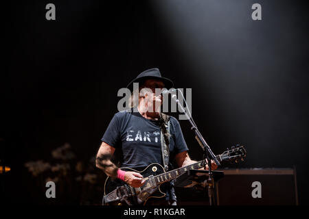 Neil Young performs at the Wayhome Music & Arts Festival in Oro-Medonte, CANADA Stock Photo