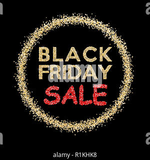 3d rendering of golden black friday sale label Stock Photo