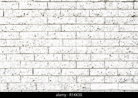 Simple white and grey rectangular stone brick wall as seamless pattern surface texture background. Stock Photo