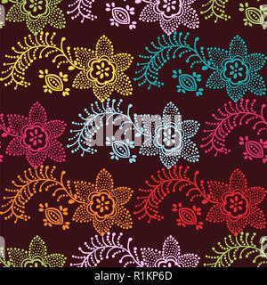 Vector Seamless Block Printed Russian Folk Motif With Ecru, 53% OFF